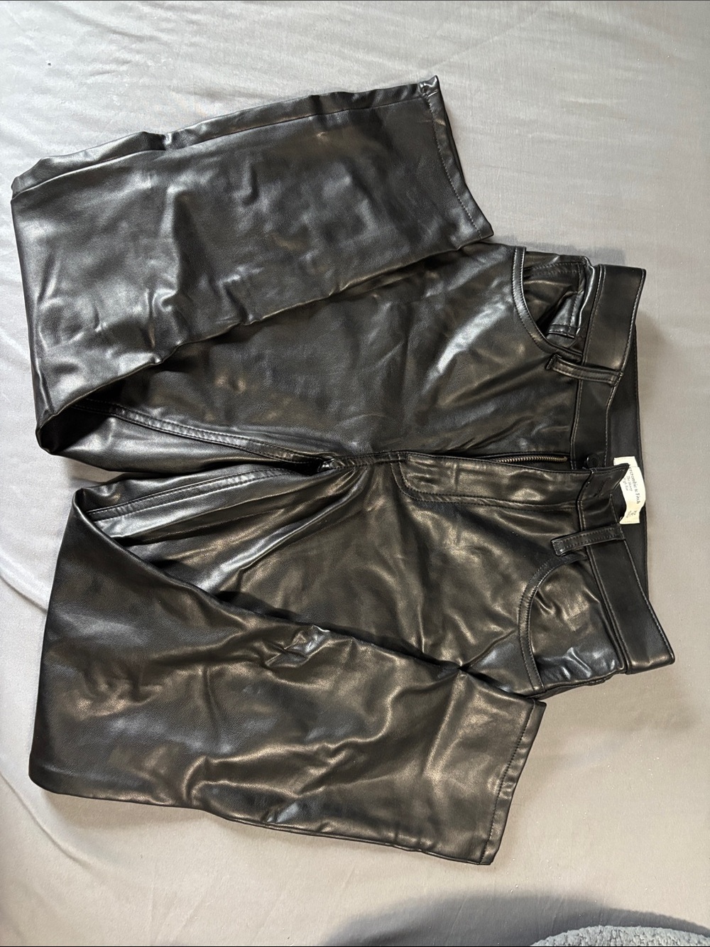 Abercrombie & Fitch Black Faux Leather Skinny Pants